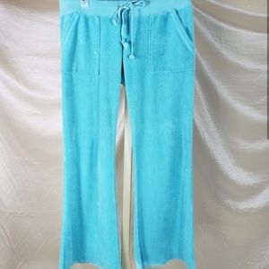 juicy couture matching set light blue turquoise sweat pants with matching henley